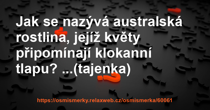 Osmisměrka 60061 Jak se nazývá australská rostlina jejíž